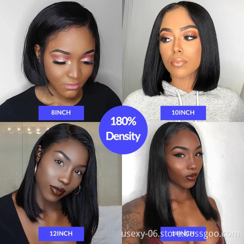 Wholesale Transparent HD Full Lace Bob Human Hair Lace Frontal Wigs For Black Women Brazilian Virgin Hair Lace Front Wig